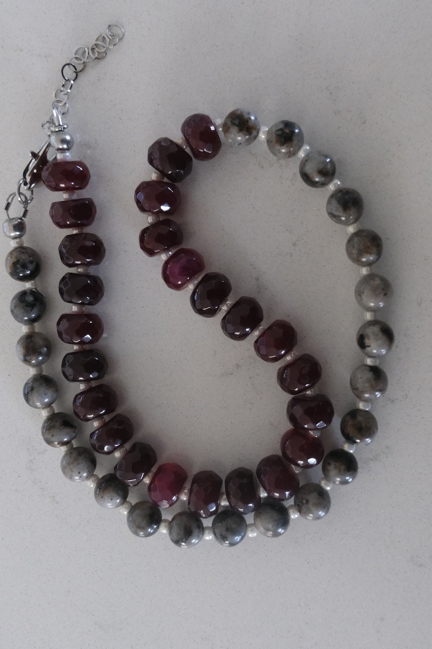 Plum and Grey Necklace