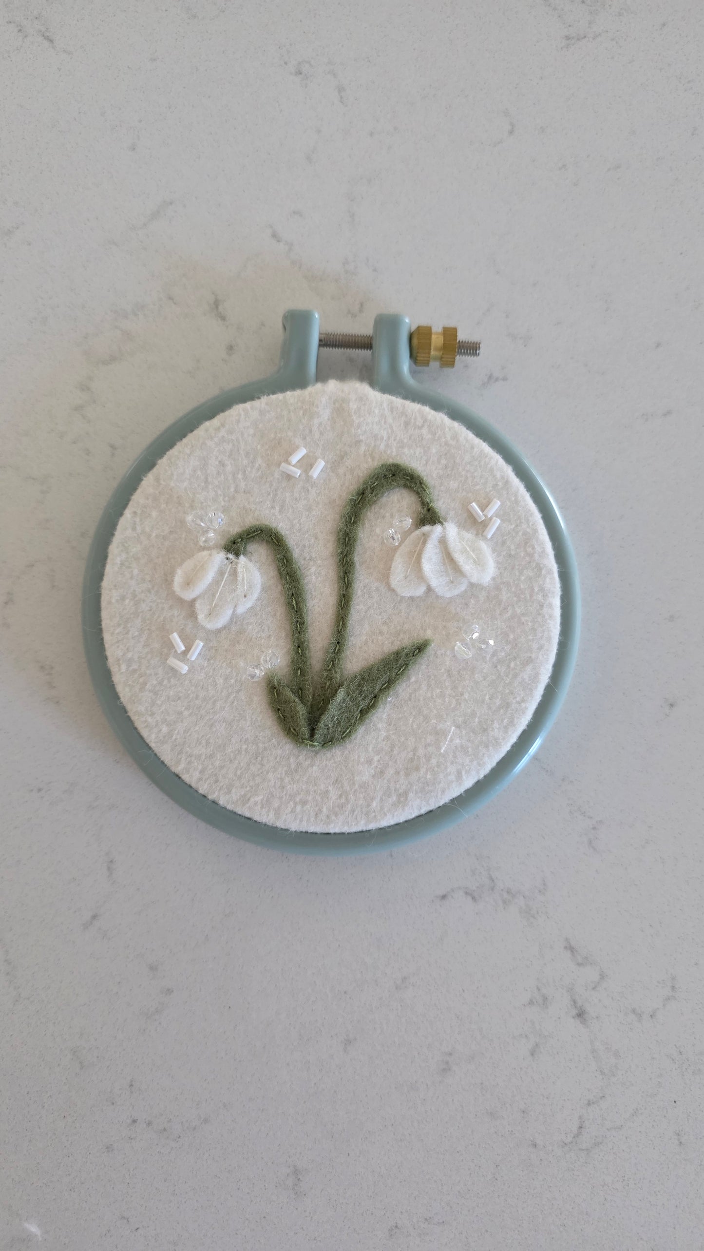 Snowdrop Felt Hoop