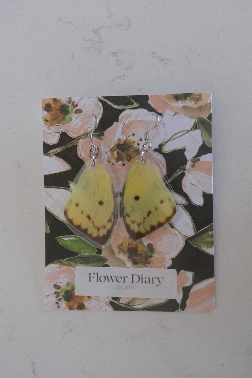 Hesperocharis crocea Wing Earrings
