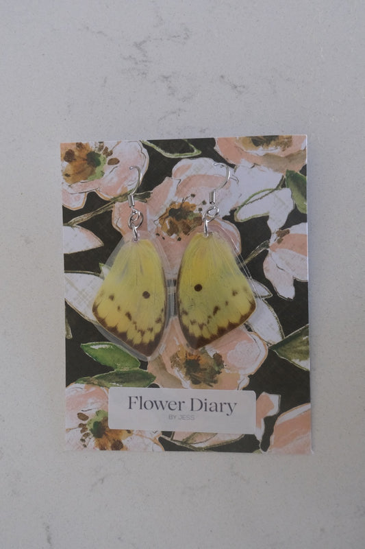 Hesperocharis crocea Wing Earrings