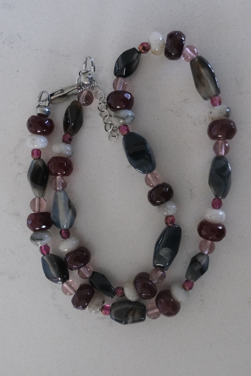 Plum and Black Necklace