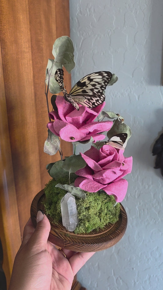 Rosy Butterfly Cloche