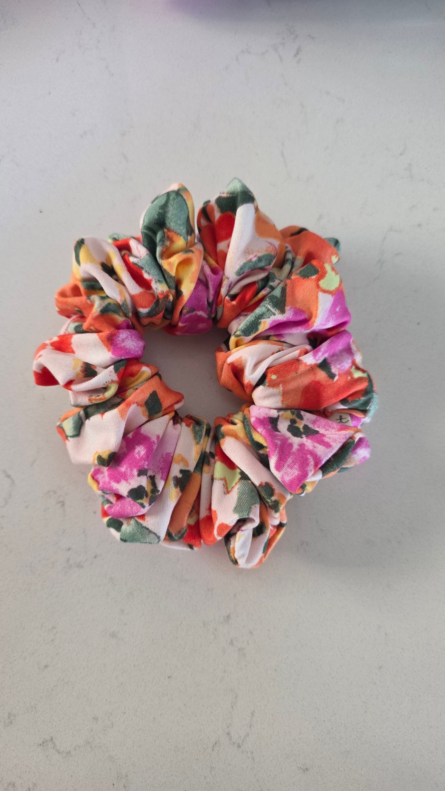 Orange Watercolor Scrunchie