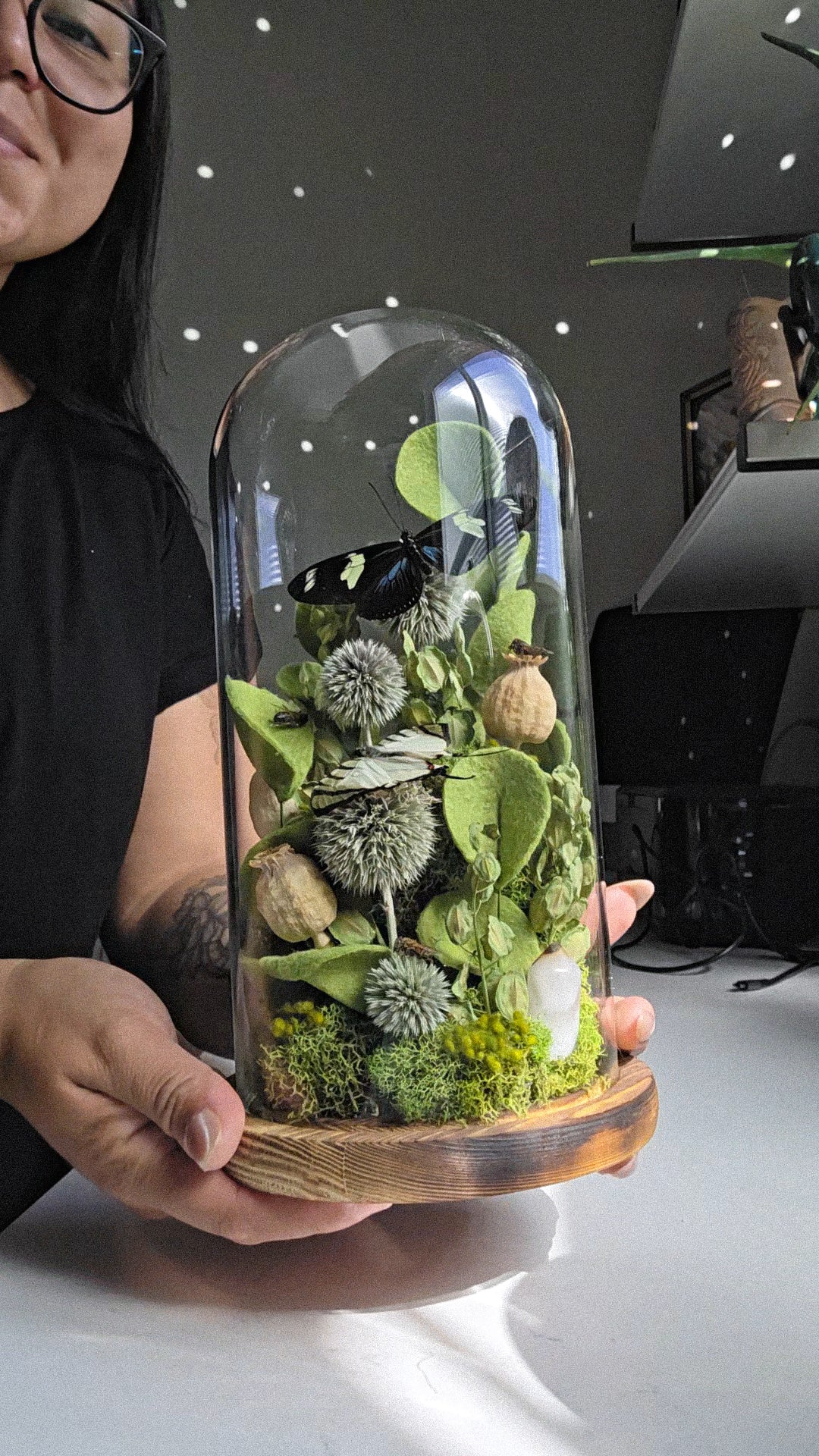 Greenery Butterfly Cloche