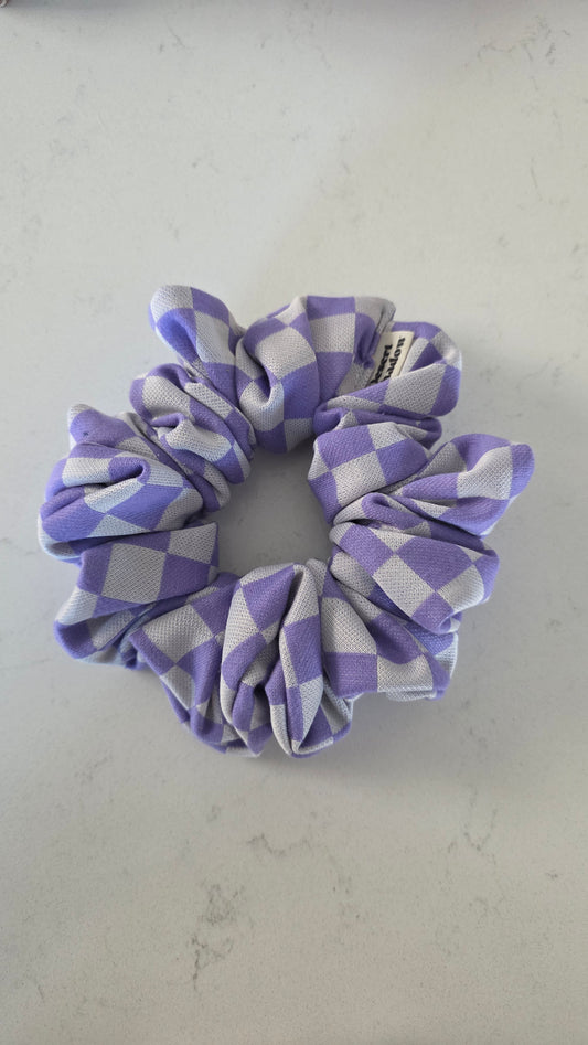 Purple Checker Scrunchie