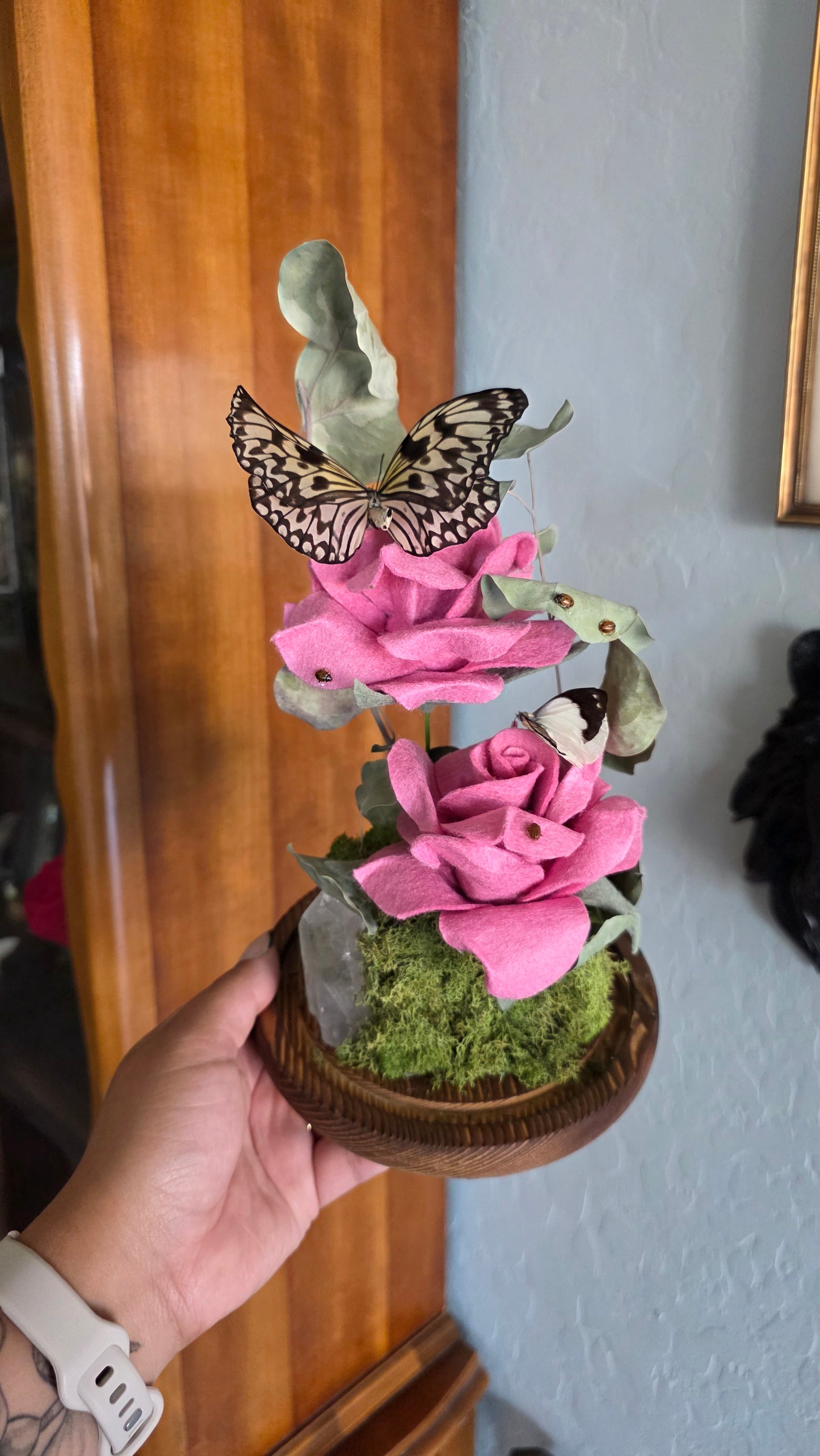 Rosy Butterfly Cloche