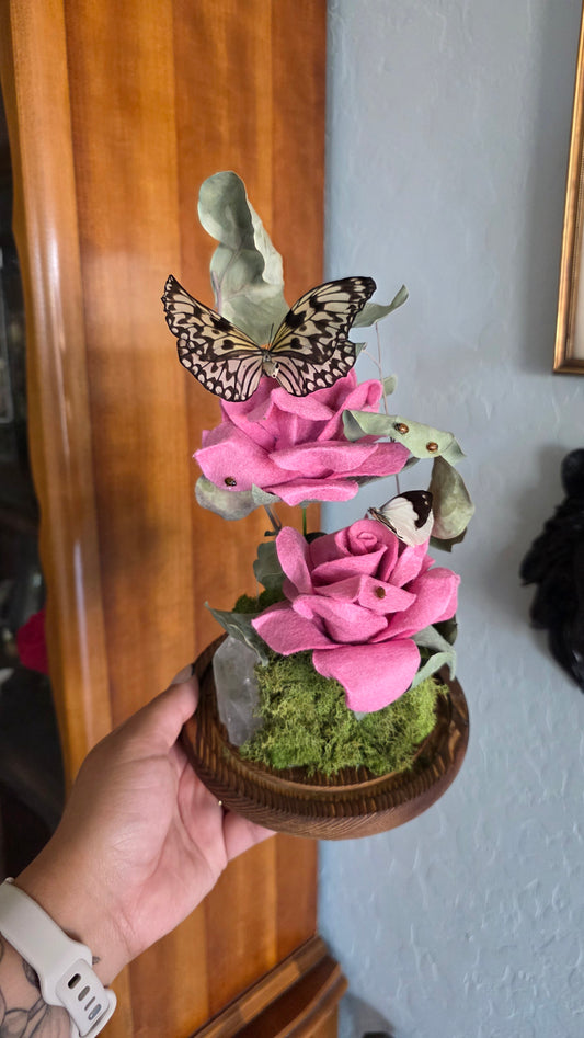 Rosy Butterfly Cloche