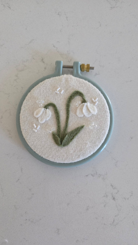 Snowdrop Felt Hoop